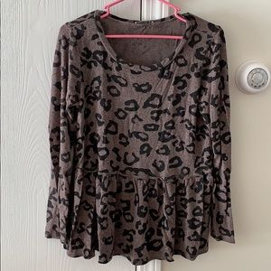 Leopard peplum top
